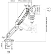 TB Gas spring bracket TB-MG1 27 inch 8kg