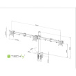 Techly Triple desk LED/LCD monitor arm 13-24inch 3x10kg black