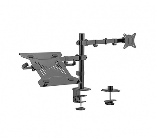 Gembird MA-DA-03 Adjustable desk mount with monitor arm and notebook tray (rotate, tilt, swivel), 17”-32”, up to 9 kg