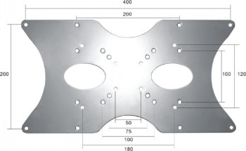 NEWSTAR VESA CONVERSION PLATE - VESA 75/100 - 200X100, 200X200, 400X200 - SILVER