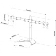 ART Bracket L-21N for 2 monitors LED/LCD 13-27 inches
