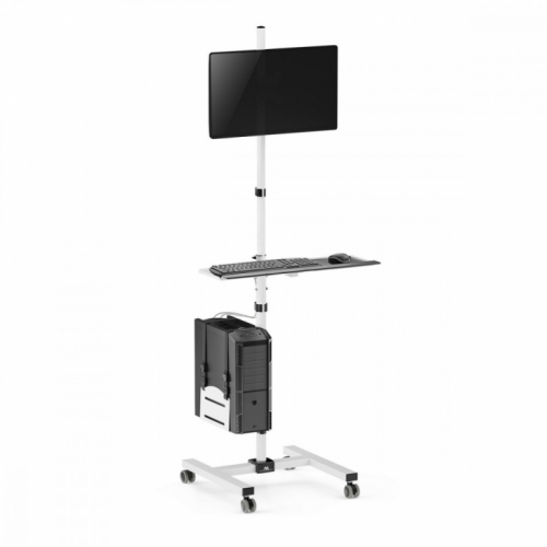 Maclean CPU monitor cart stand on wheels, MC-793 W