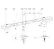 Neomounts DS60-600BL2 Monitor arm 2x10-32