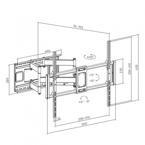 Maclean MC-482 TV Wall Mount Bracket for 60-120