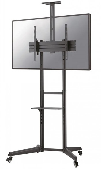 NEOMOUNTS BY NEWSTAR MOBILE FLOOR STAND INCL. AV- AND CAM SHELF (HEIGHT ADJUSTABLE: 128,5-145 CM)