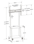Techly Mobile stand 32-70 inch 70kg with AV Pivot shelf