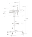 Techly Mobile LCD/LED stand 32-70 inches, 40 kg with a shelf