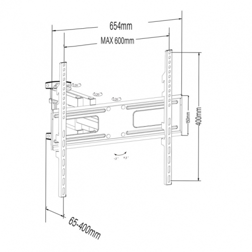 37-80'' 50 kg double arm TV mount
