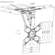 Maclean electric ceiling TV mount, TUYA support, max VESA 600x400, 90st swivel remote control, 23
