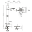 Gembird Adjustable desk display mounting arm (rotate, tilt, swivel), 17 inches -32 inches, up to 9 kg