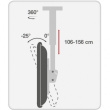 Techly Ceiling mount LCD/LED 37-70cali black 50kg