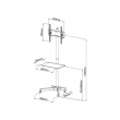 Techly Mobile stand LCD/LED 23-55 inches adjustable with shelf, black