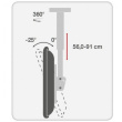 Techly Ceiling mount LCD/LED 32-55 black, 50kg