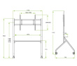 Techly TV mobile holder 56-100inch up to 100kg