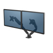 Fellowes Platinum Series Dual Monitor Arm - Monitor Mount for Two 8KG 40 Inch Screens - Adjustable Dual Monitor Desk Mount - Tilt 45° Pan 180° Swivel 360° Rotation 360°, VESA 75 x 75/100 x 100 - Black