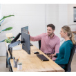 Fellowes Platinum Series Dual Monitor Arm - Monitor Mount for Two 8KG 40 Inch Screens - Adjustable Dual Monitor Desk Mount - Tilt 45° Pan 180° Swivel 360° Rotation 360°, VESA 75 x 75/100 x 100 - Black