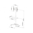 ART TV Table/trolley on wheels + handle 23-55