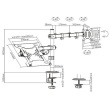 Gembird Adjustable desk mount with monitor arm and notebook tray