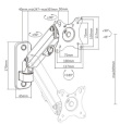 Gembird Adjustable wall display mounting arm, up to 27 inches/7 kg
