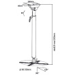 Sunne | Ceiling mount | PRO300XL2 | Adjustable Height, Adjustable Length, Tilt, Swivel | Maximum weight (capacity) 35 kg | Steel/White PRO300XL2