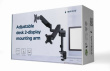 Gembird Adjustable desk 2-display mounting arm, 17 inches -32 inches, up to 9 kg