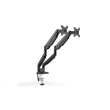 Digitus | Desk Mount | Universal Dual Monitor Mount with Gas Spring and Clamp Mount | Swivel, height adjustment, rotate | Black DA-90395