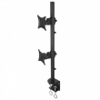 Techly Double twin desk LCD / LED desk stand 13-27 inch double, black