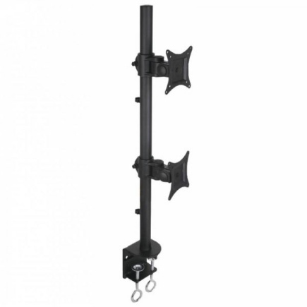 Techly Double twin desk LCD / LED desk stand 13-27 inch double, black