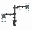 Gembird Desk mounted double monitor arm 17-32 inches 9kg