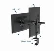 Gembird Desk mounted double monitor arm 17-32 inches 9kg