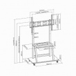 Gembird TV rack 37-100 inches on wheels