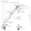 Maclean Monitor Mount, Double Arm, Gas Spring, 17