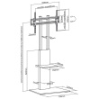 Maclean MC-865 Professional Modern TV Floor Stand with a Shelf for 37