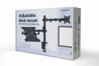 Gembird MA-DA-03 Adjustable desk mount with monitor arm and notebook tray (rotate, tilt, swivel), 17”-32”, up to 9 kg
