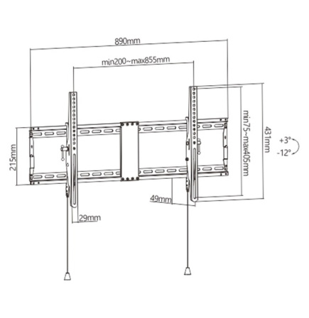 Gembird WM-90T-01 TV mount/stand 2.29 m (90
