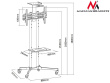 Maclean MC-661 Trolley TV Stand with Mounting Bracket and 2 Shelfs
