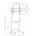 Techly Mobile stand 50-90 inches 70kg with AV shelf