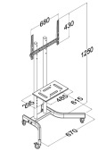 TV trolley stand Maclean, professional, on wheels, max 32-65