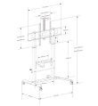Techly Mobile Stand for Interactive Whiteboards 52-110 inches, 120kg, smooth adjustment