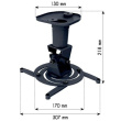 Techly Universal Ceiling Bracket for Projector, Черный ICA-PM 100BK