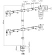 Manhattan Quad Desk Mount for TV & Monitors, For screens 10