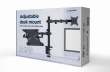 Gembird Adjustable desk mount with monitor arm and notebook tray