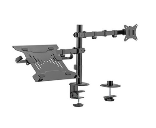 Gembird Adjustable desk mount with monitor arm and notebook tray