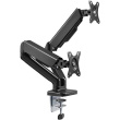 Goobay Desk Mount | Double Monitor Mount with Gas Spring | Swivel, Tilt, Rotation | 17-32 