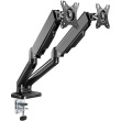 Goobay Desk Mount | Double Monitor Mount with Gas Spring | Swivel, Tilt, Rotation | 17-32 