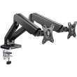 Goobay Desk Mount | Double Monitor Mount with Gas Spring | Swivel, Tilt, Rotation | 17-32 