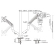 Gembird Adjustable desk 2-display mounting arm (tilting), 17 inches -32 inches, up to 8 kg