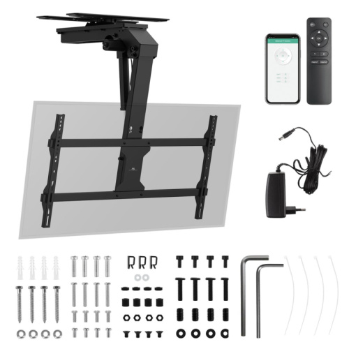 Maclean electric TV mount, ceiling mount, Tuya support, max. VESA 800x400, reg. in pos. +90°~-90°, for TV 43-86