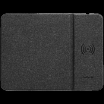 CANYON MP-W5, Mouse Mat with wireless charger, Input 5V/2A,9V2A Output 5W/7.5W/10W, 324*244*6mm, USB Type C cable length 1m, Black, 220g