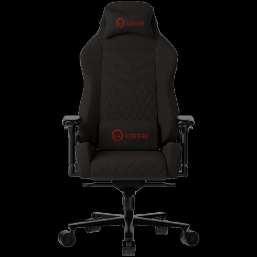 LORGAR Ace 422, Gaming Chair, Anti-stain durable fabric, 1.8 mm metal frame, multiblock mechanism, 4D armrests, 5 Star aluminium base, Class-4 gas lift, 75mm PU casters, Black + red